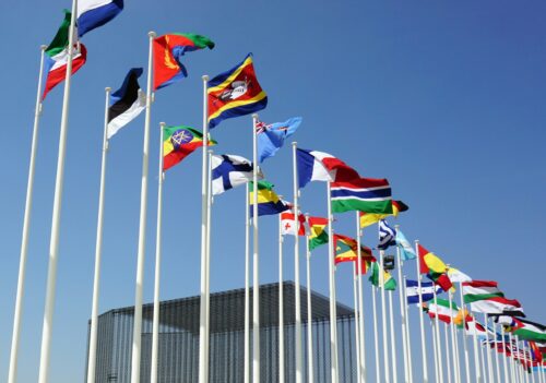 many flags from many countries